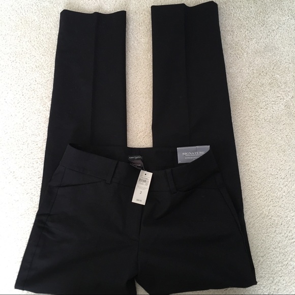 NWT ANN TAYLOR Black dress pants 2 straight leg - Picture 2 of 8
